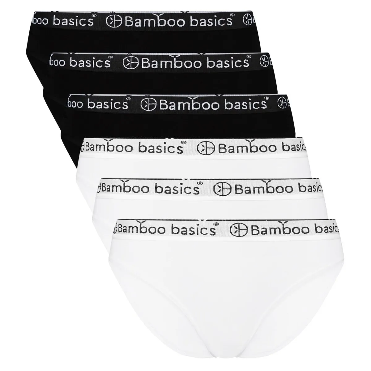 Bamboo basics Damen Slips YARA, 6er Pack - Logo-Bund, atmungsaktiv, Single Jersey