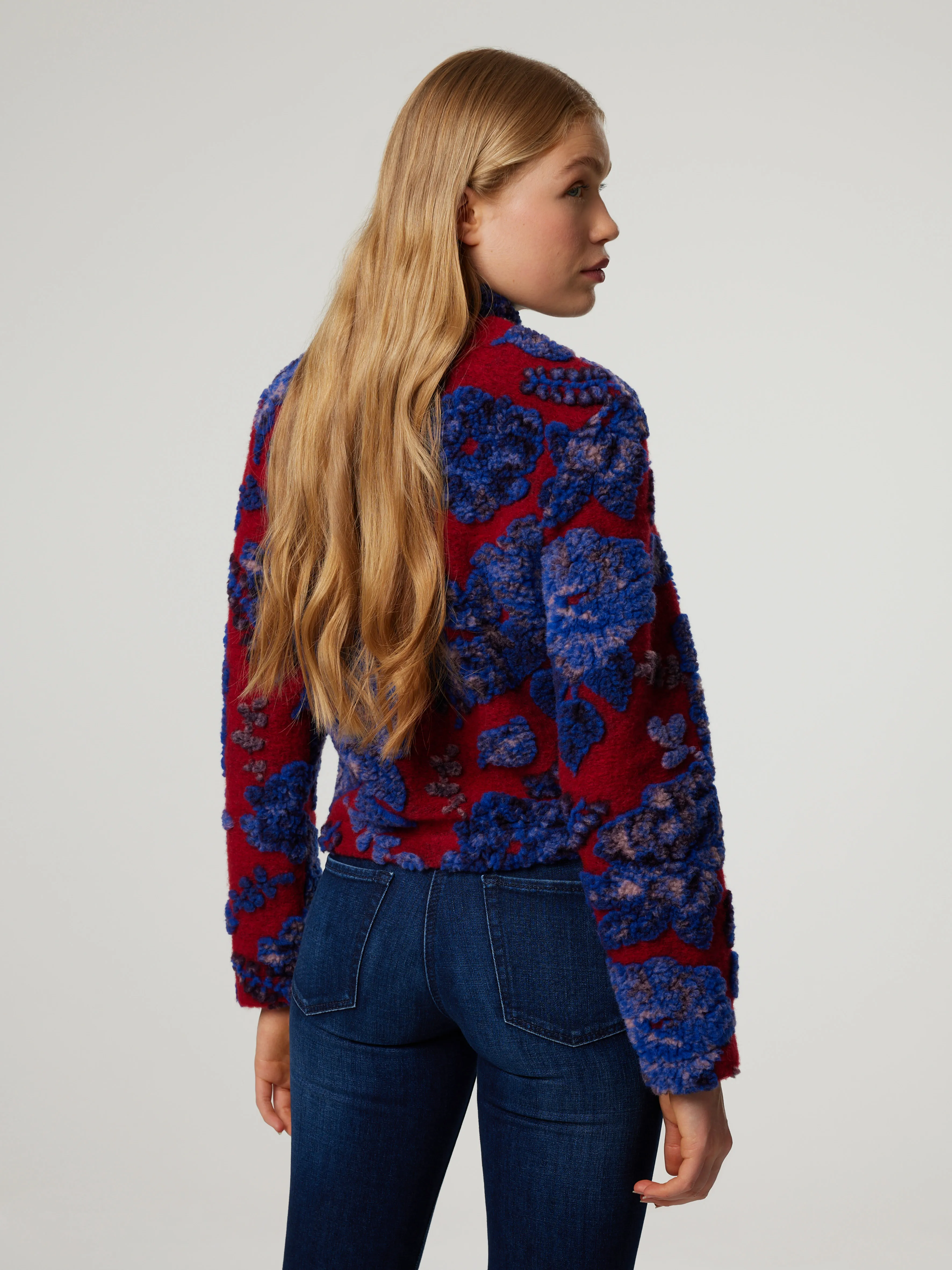 Bouclé-Jacke im Cropped Fit