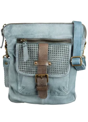 Casual Leder Umhängetasche Hellblau