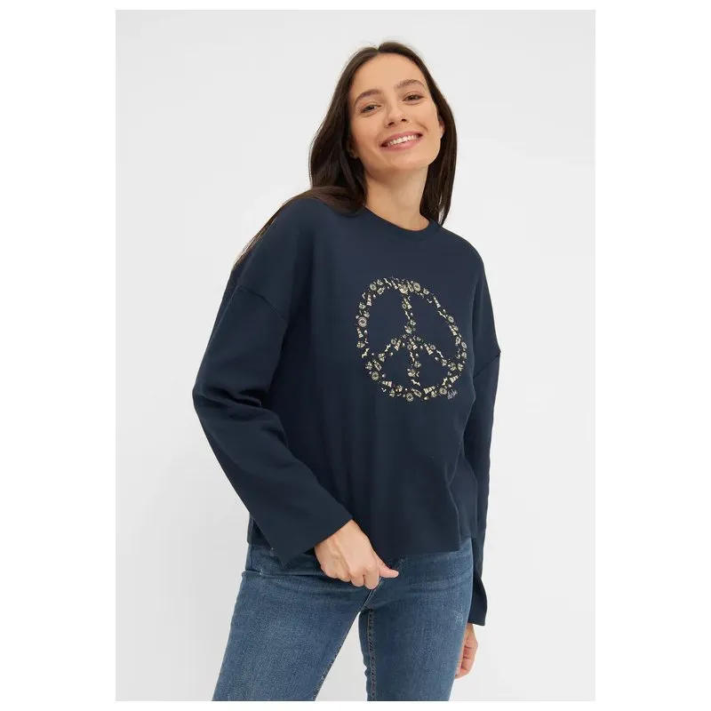 Derbe Damen Sweatshirt Peace Navy