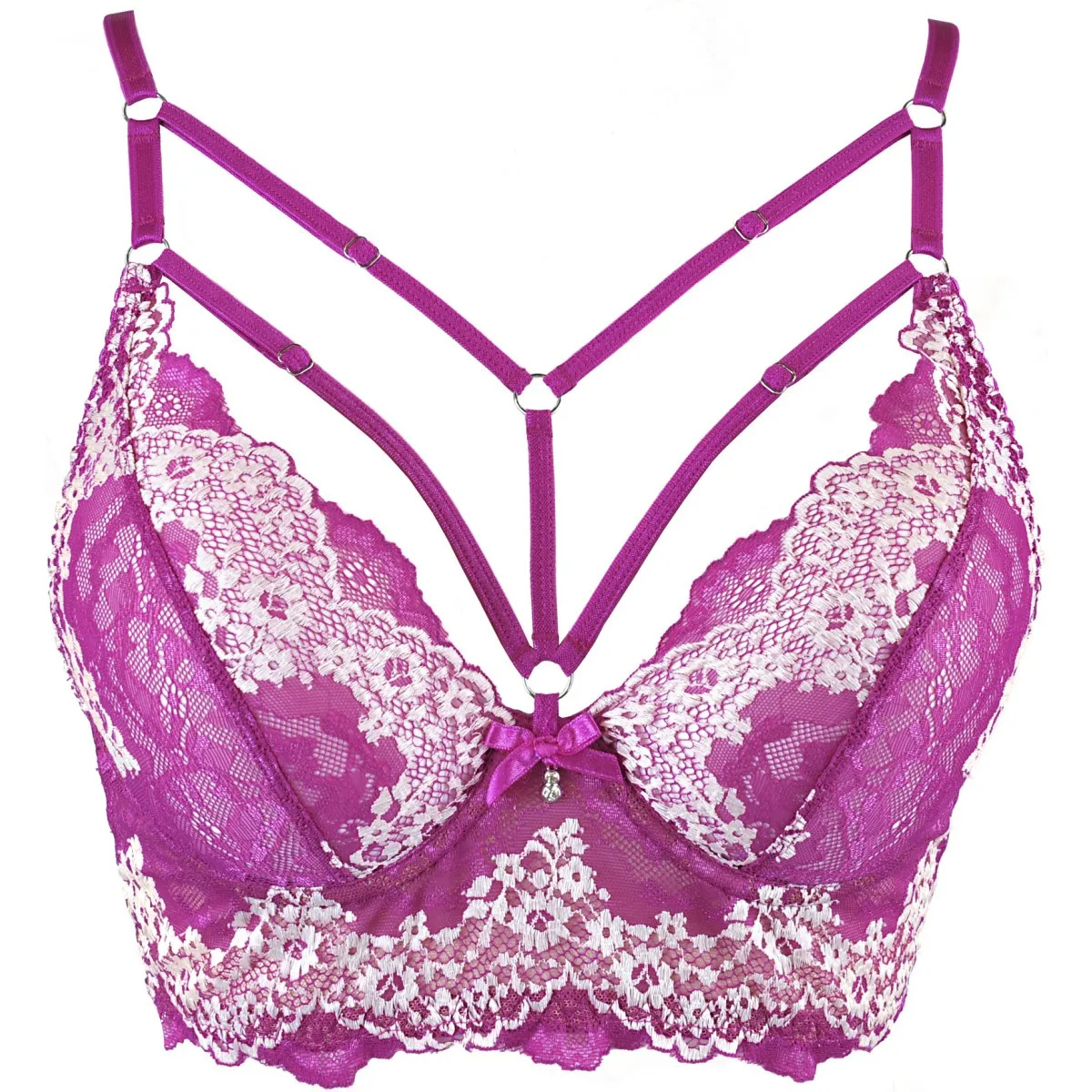 Elegantes Bustier aus zarter Spitze fuchsia