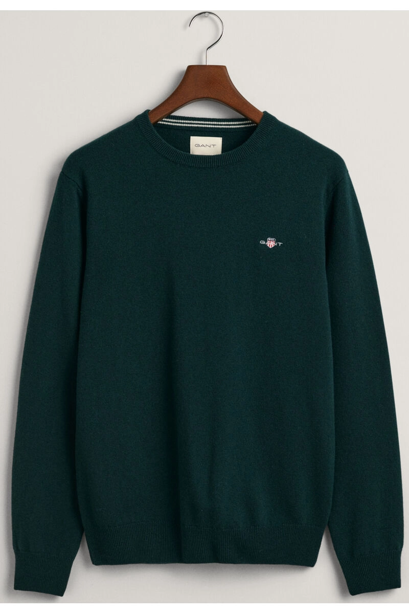 GANT Lambswool Rundhals   Pullover dunkelgrün Superfine Lambswool