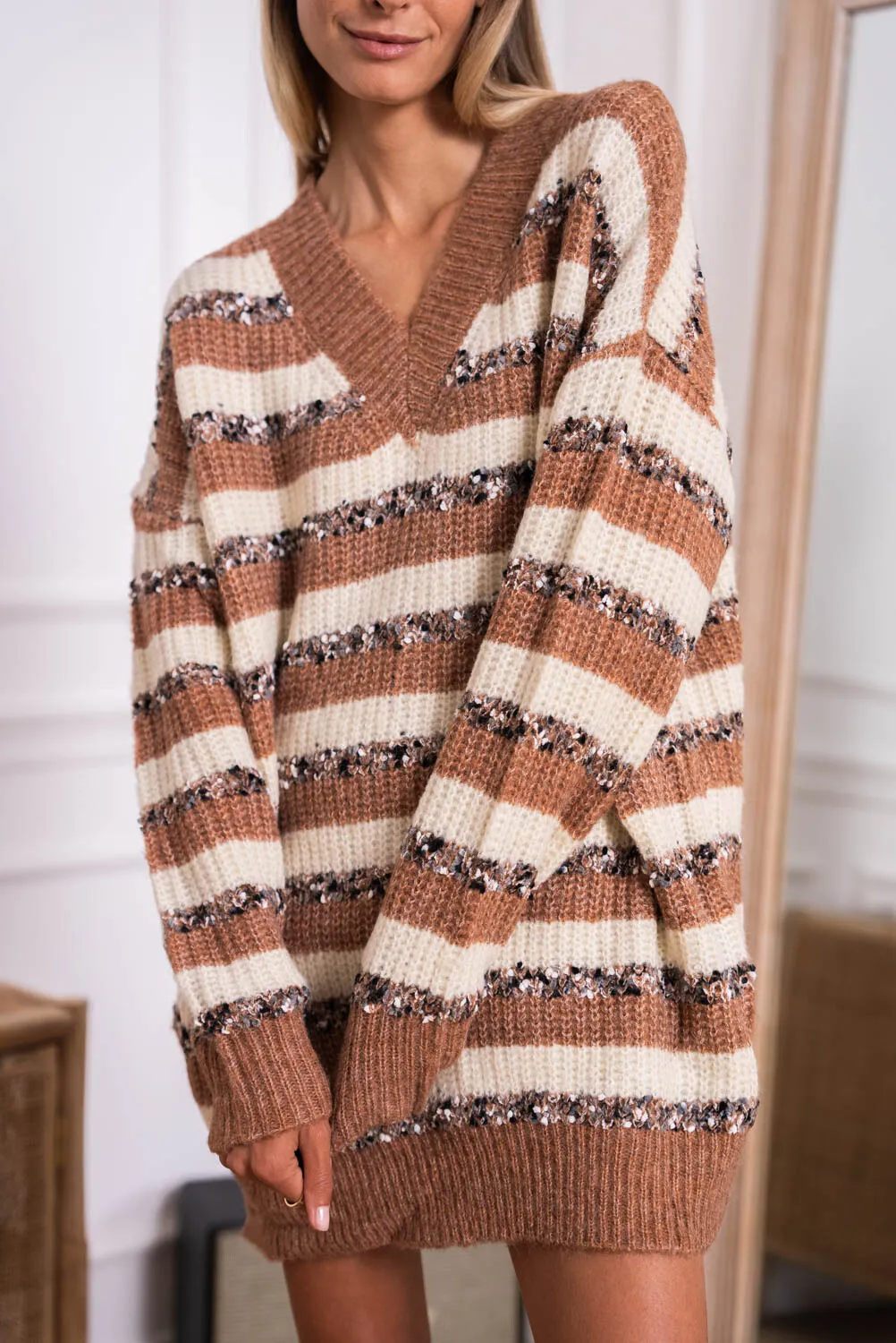 Gestreifter Strickpullover