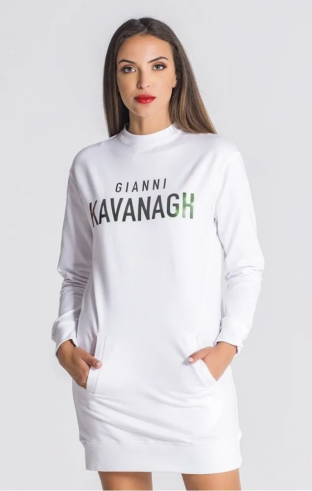 Gianni Kavanagh White Mystic Reflection Sweater Dress