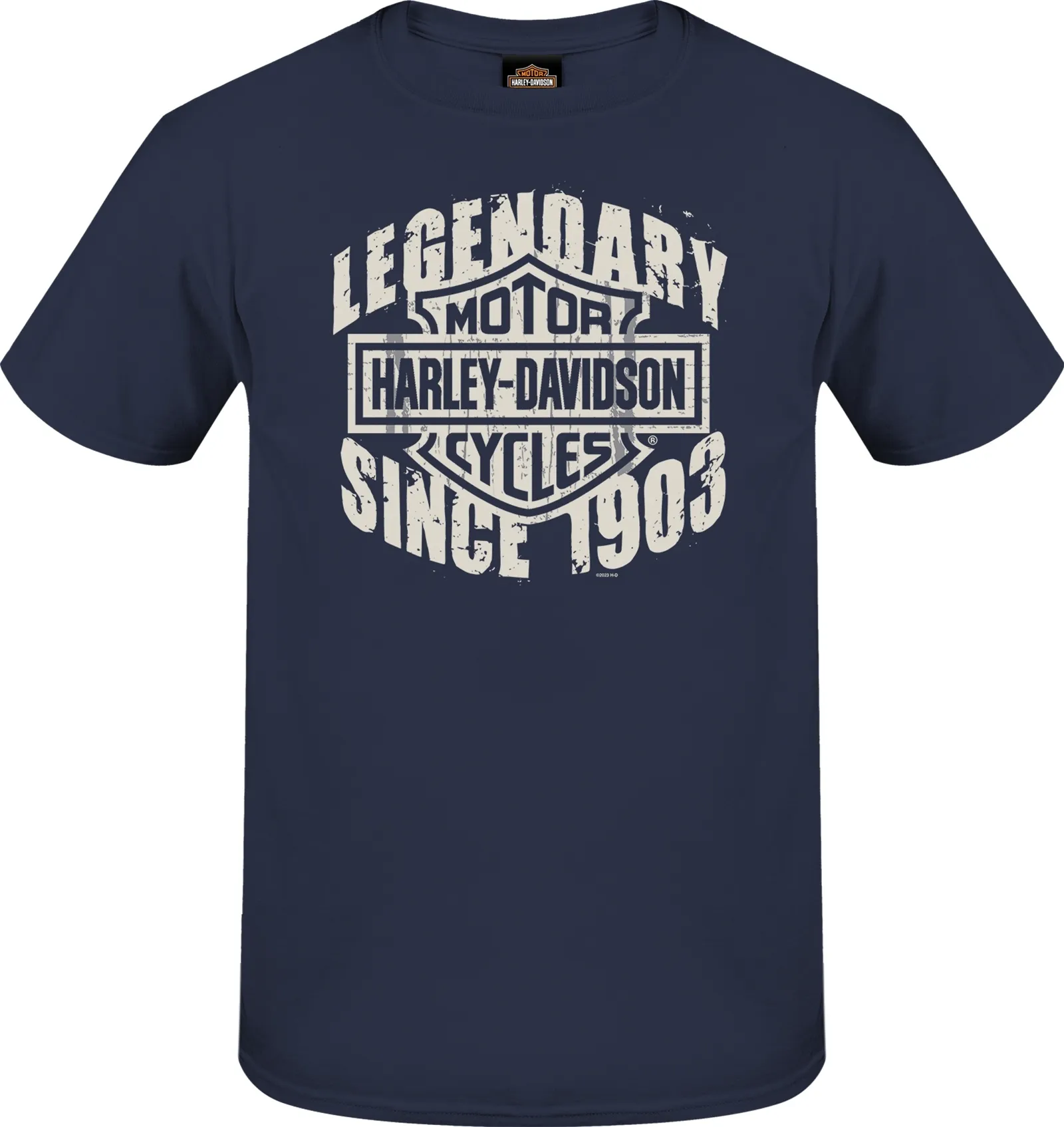 Harley-Davidson T-Shirt Grunge H-D blau