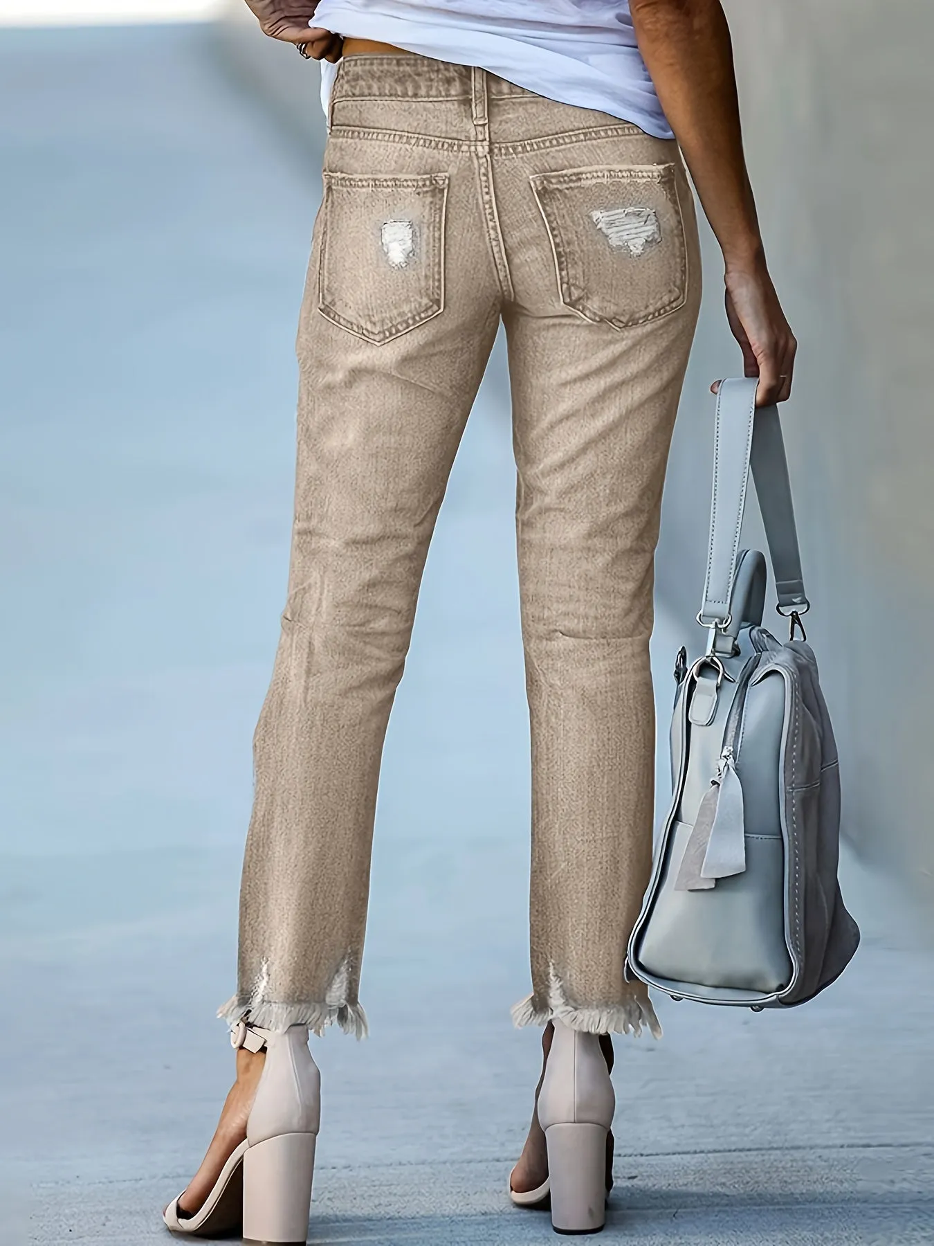 Heidi-Mode | Streetstyle Cropped Jeans mit Geradem Bein