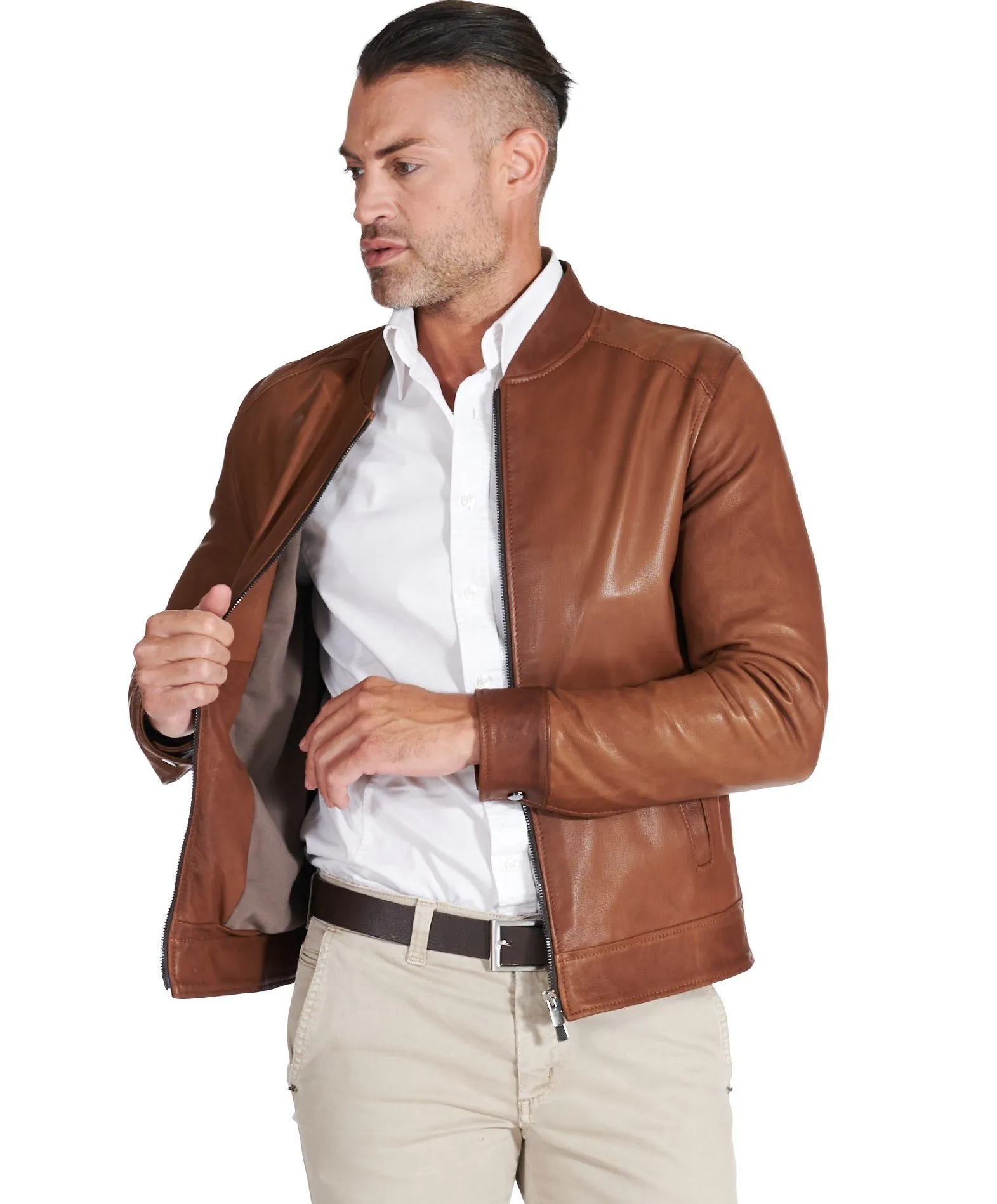Italienische lederjacken herren lederjacke männer cognac Marlon