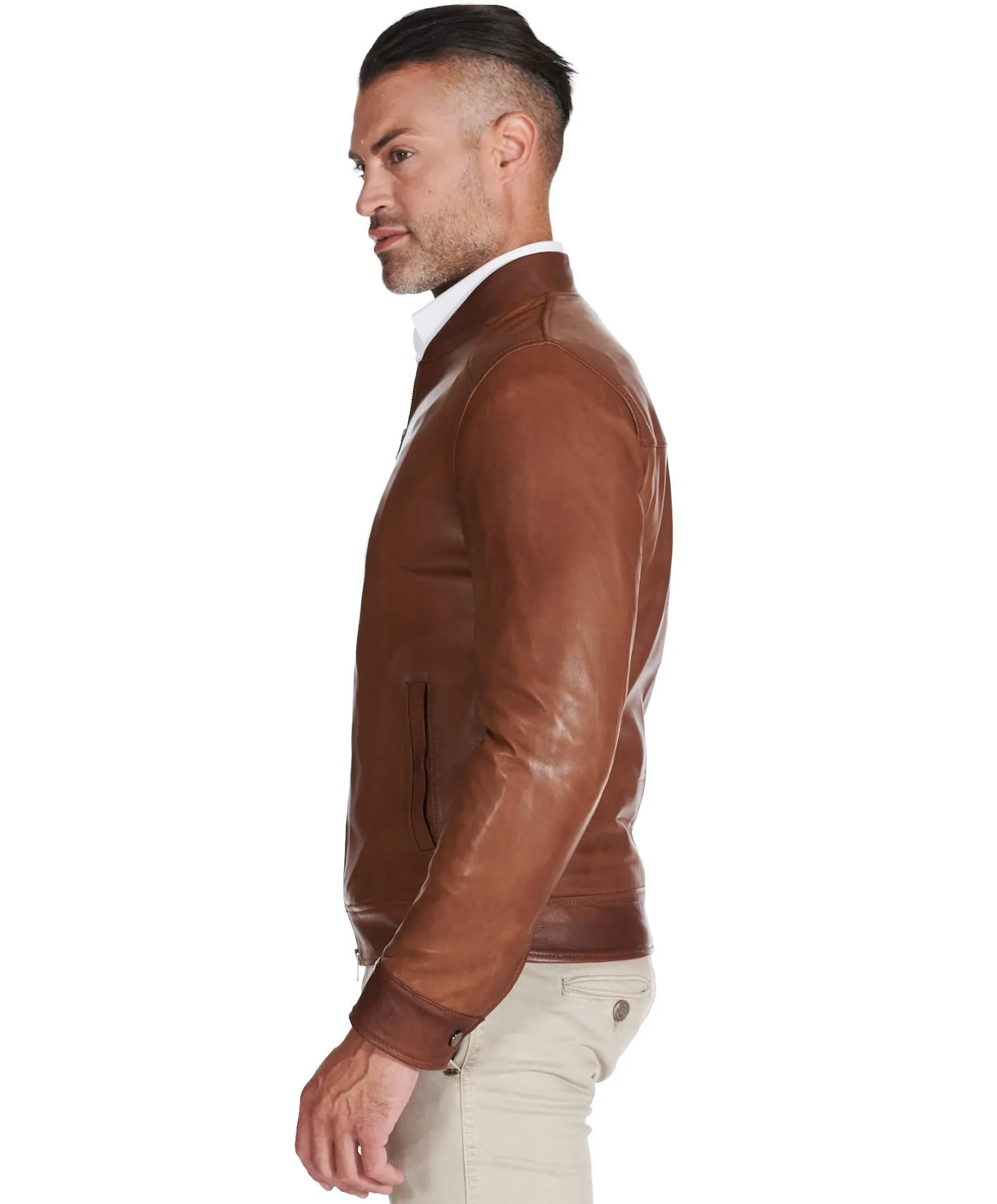 Italienische lederjacken herren lederjacke männer cognac Marlon