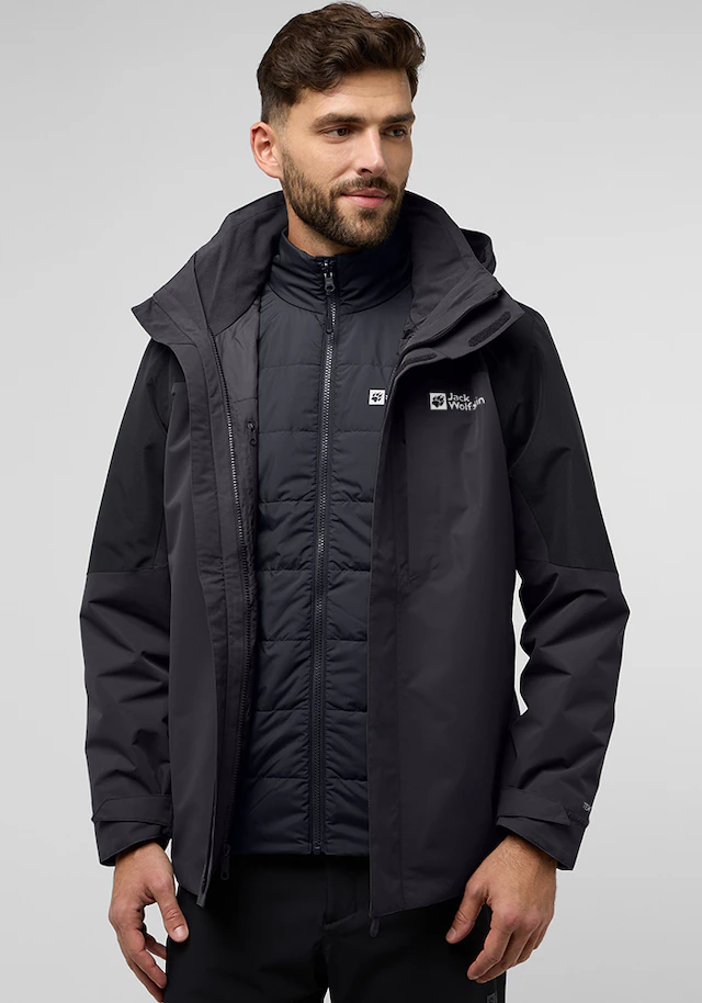 Jack Wolfskin 3-in-1-Funktionsjacke »ROMBERG 3IN1 JKT M«, mit Kapuze
