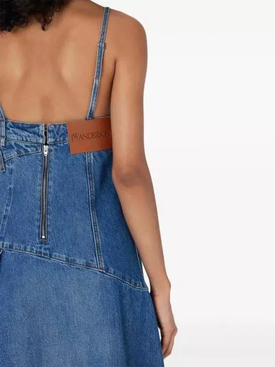   J.W.Anderson  Asymmetric Cotton Denim Dress Blue