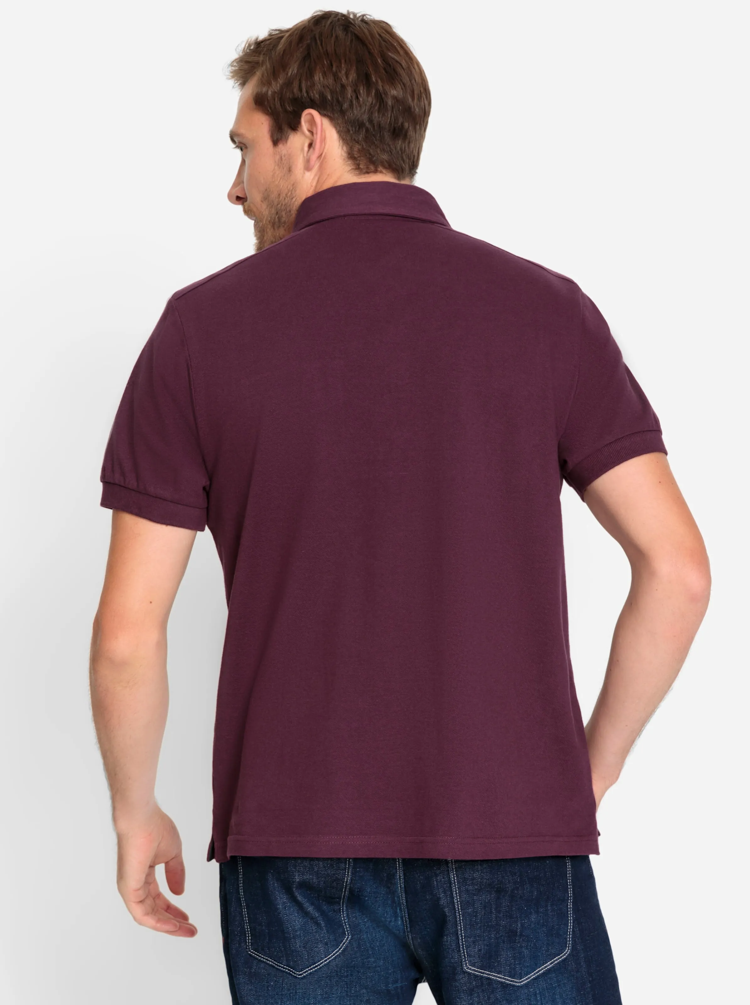 Marco Donati Kurzarm-Poloshirt in burgund