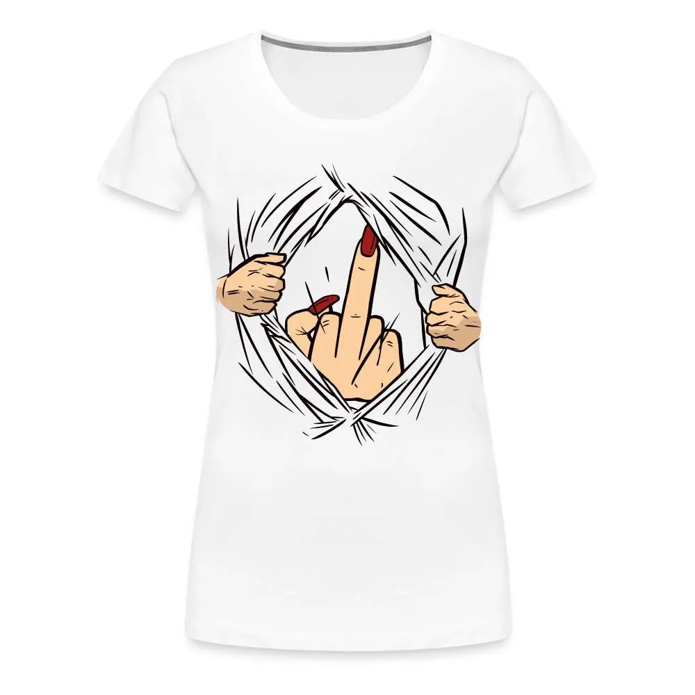 Mittelfinger Shirt Der Super Mittelfinger Lustiges Frauen Premium T-Shirt