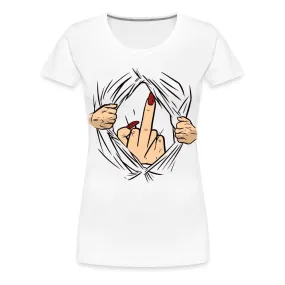 Mittelfinger Shirt Der Super Mittelfinger Lustiges Frauen Premium T-Shirt