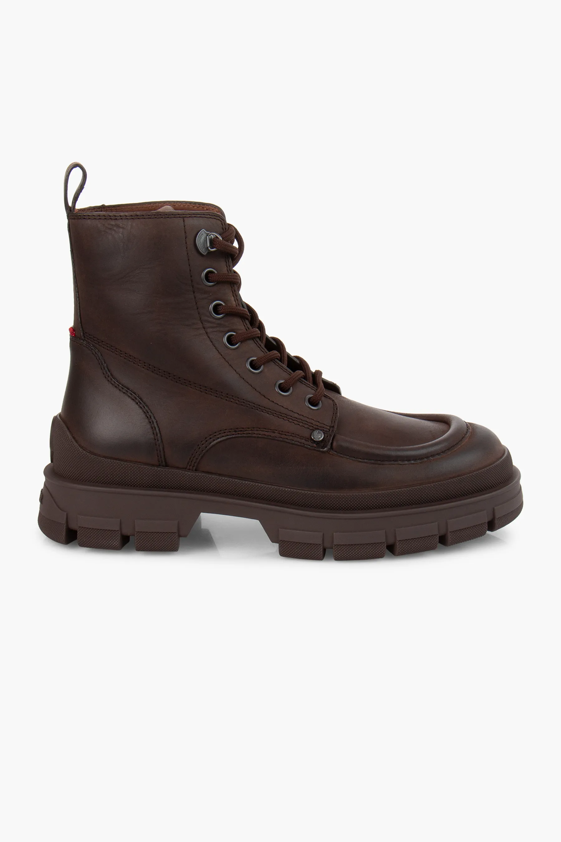 MONCLER Leather Lace-Up Ankle Boots Hevea City  