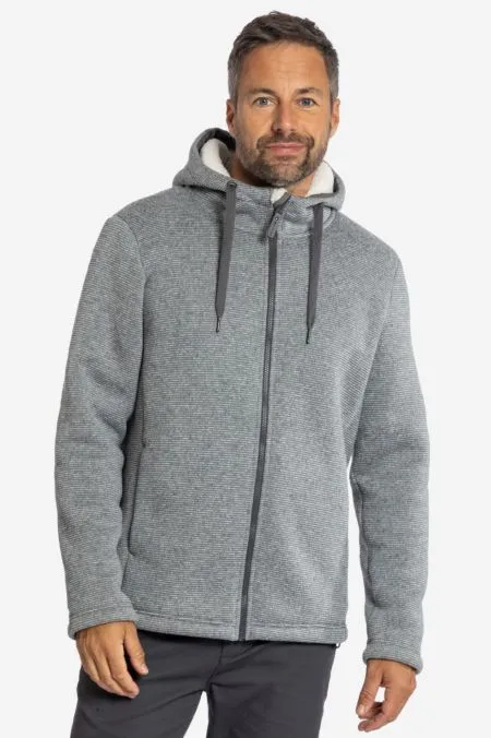 NO IDEA Gefütterte Fleecejacke für Herren lightgrey - offwhite
