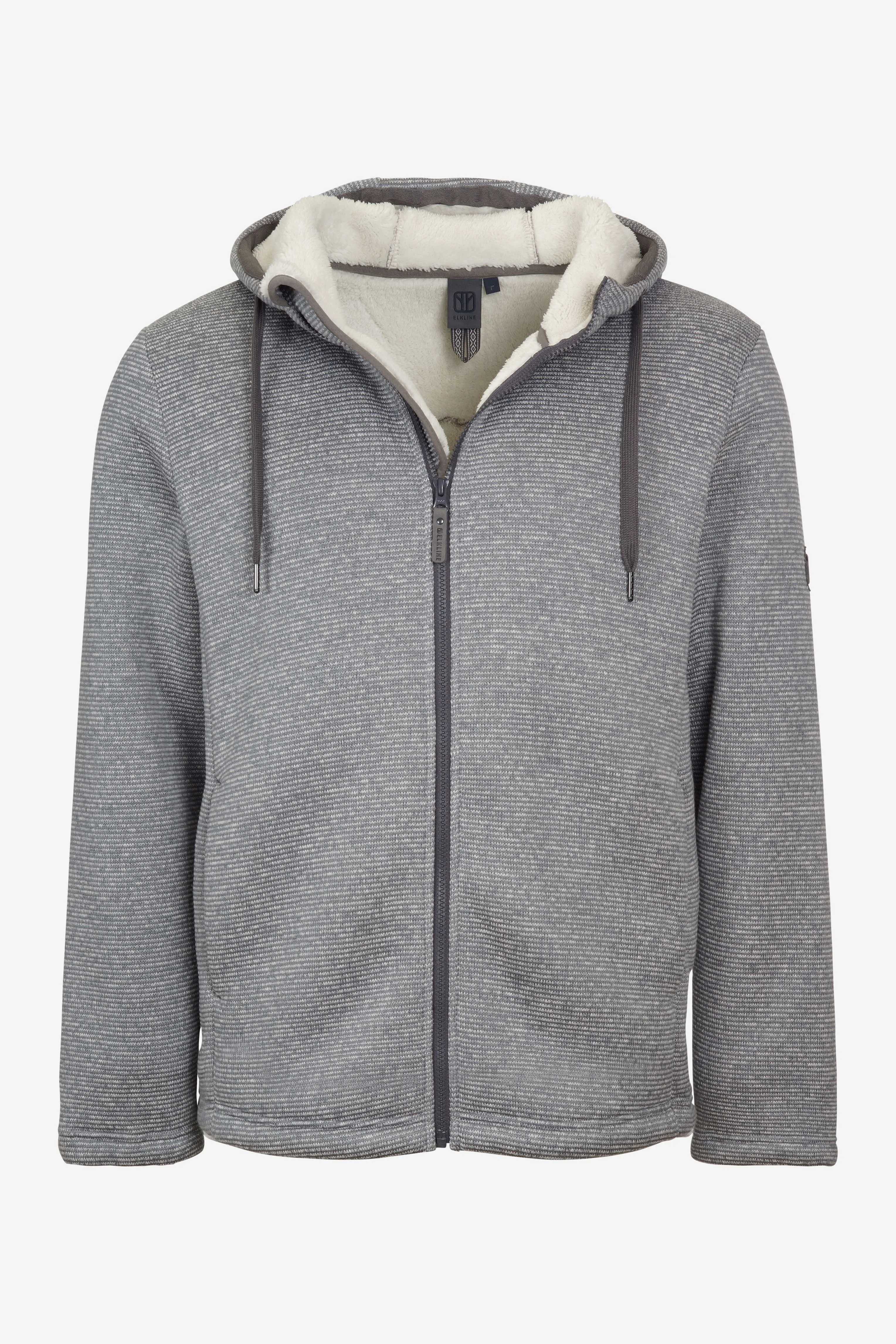 NO IDEA Gefütterte Fleecejacke für Herren lightgrey - offwhite