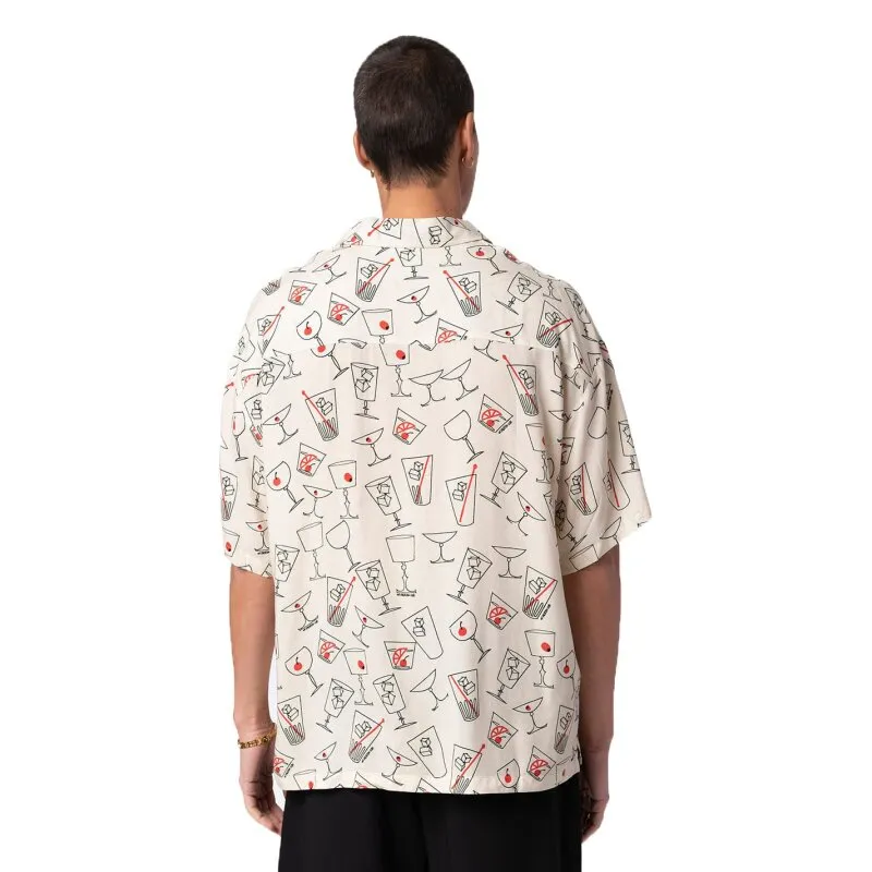 On Vacation Unisex Viscose Shirt Cocktails sand