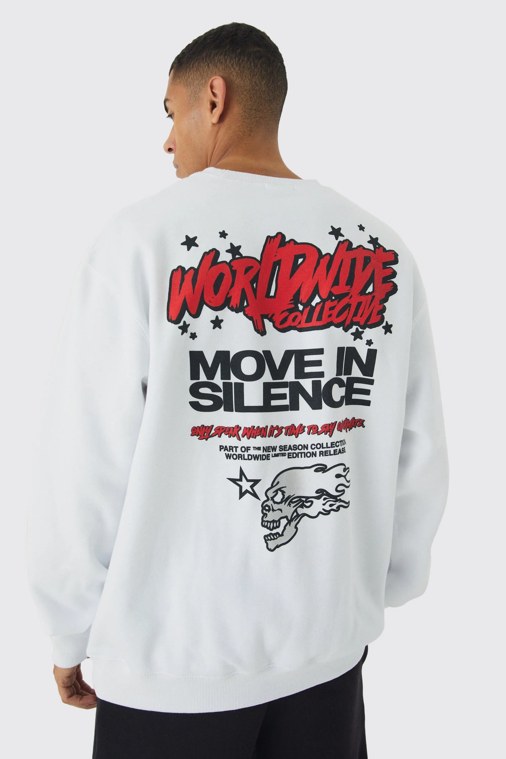 Oversize Worldwide Sweatshirt mit Print