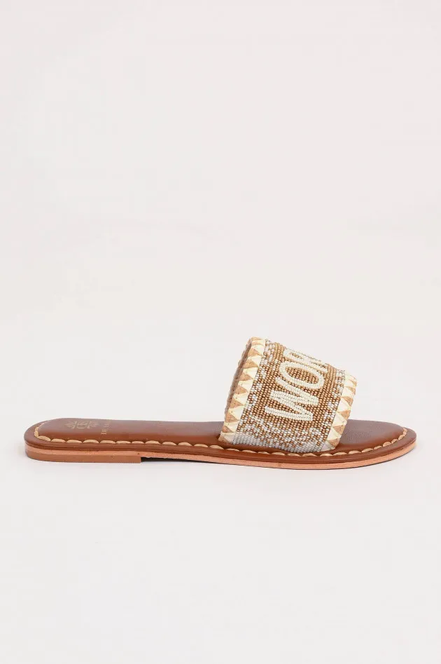 Pantoletten WÖRTHERSEE in Gold/Off-White