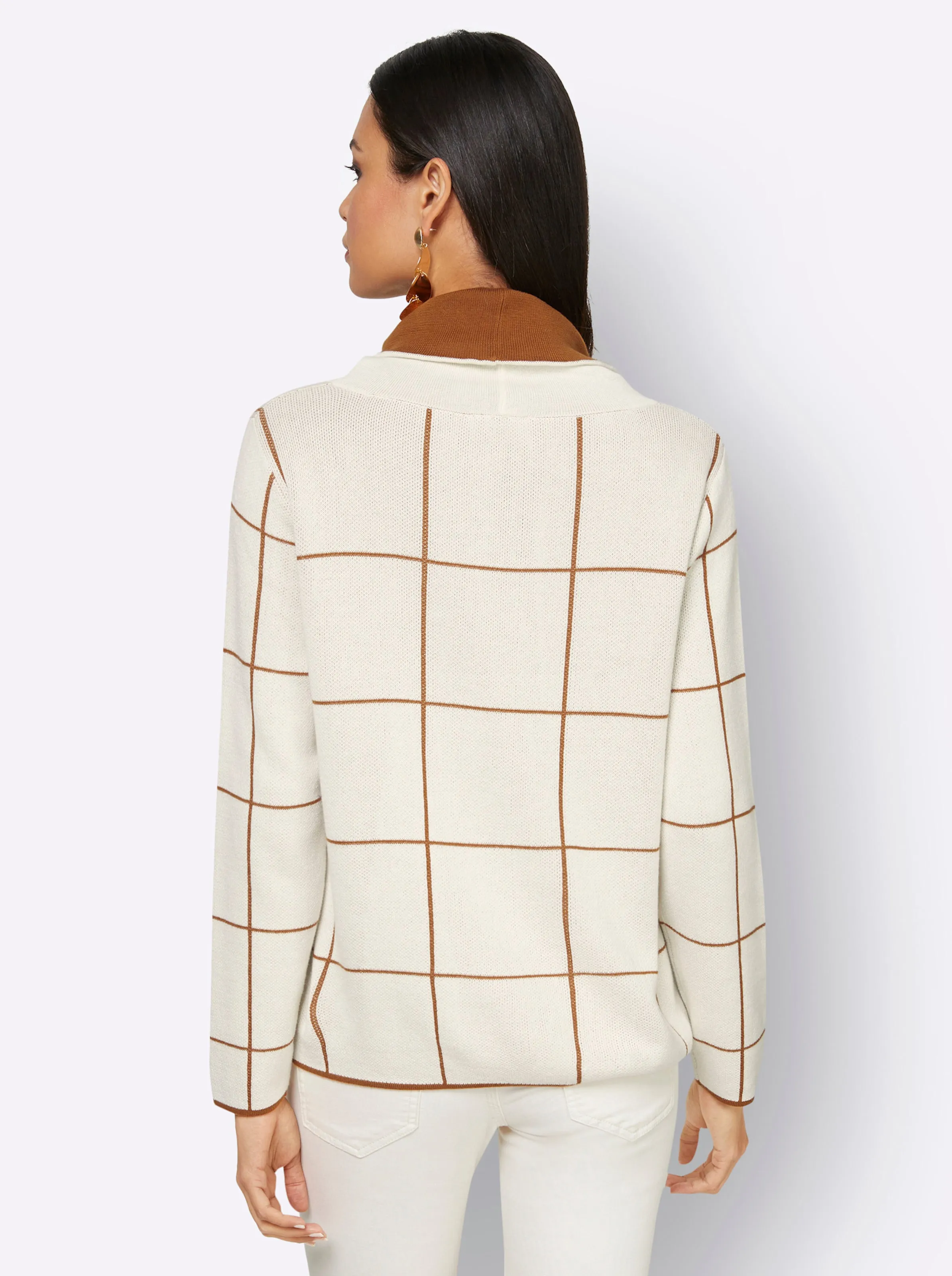 Rollkragenpullover in champagner-cognac