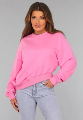 Rosa asymmetrischer Pullover