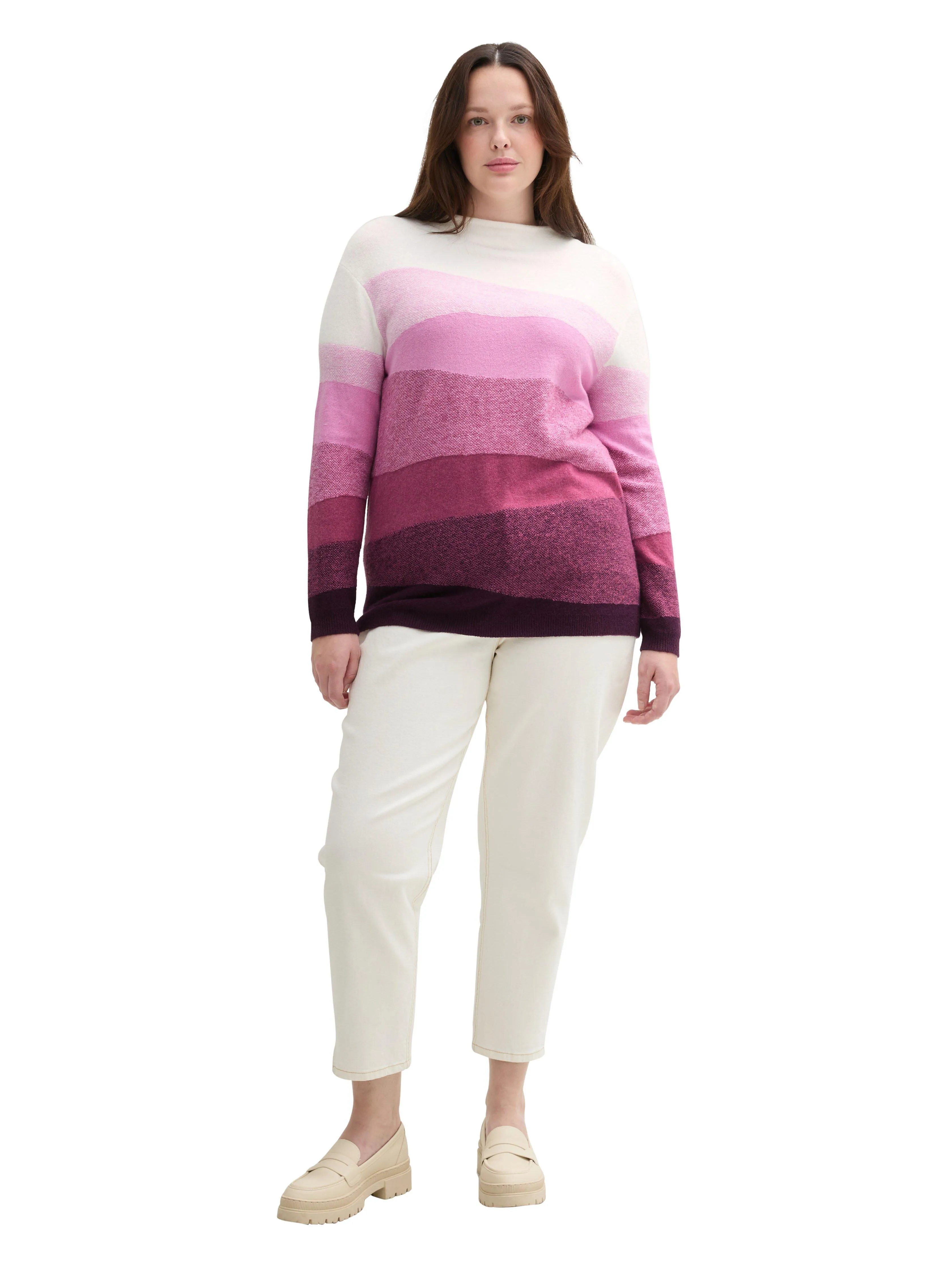 Strickpullover in Colourblocking-Optik