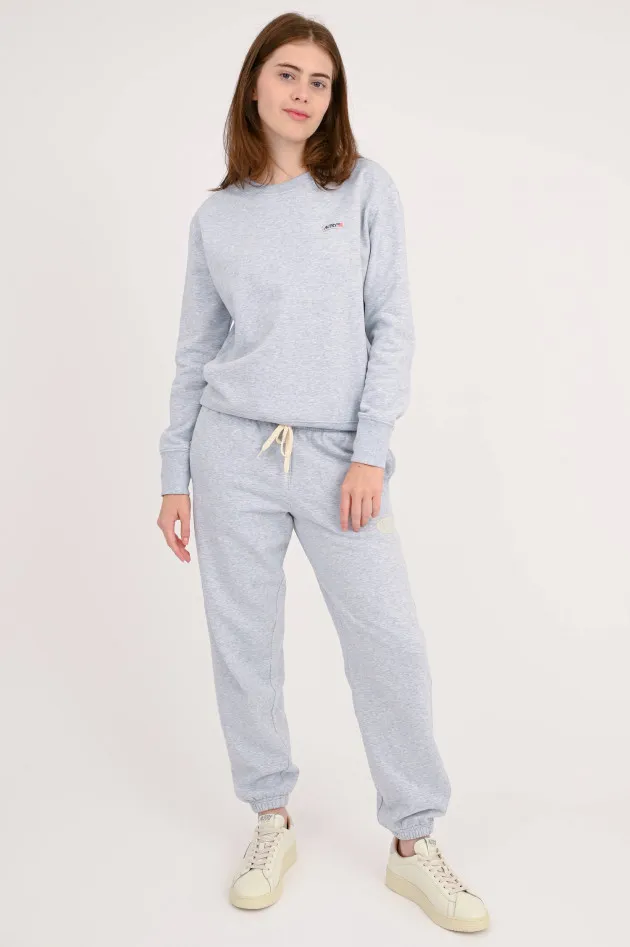 Sweatshirt in Hellgrau meliert