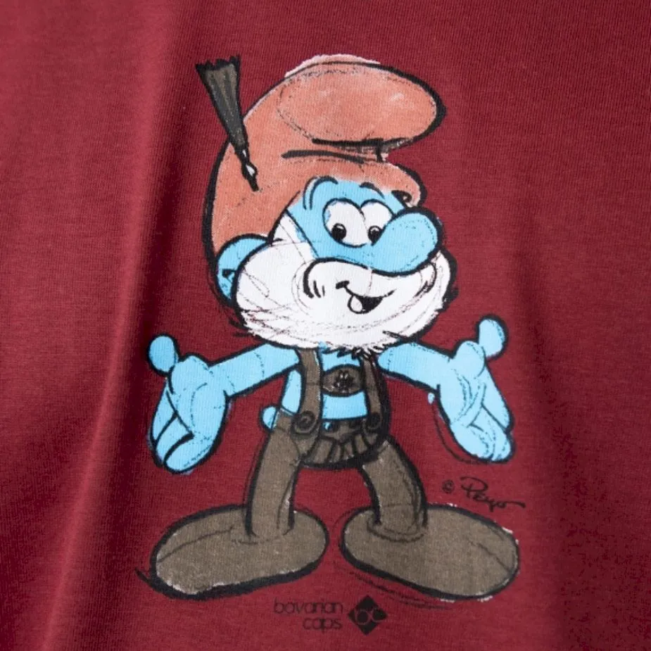 T-Shirt "Papa Schlumpf" - burgund