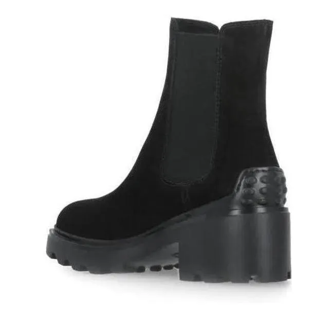   Tod's  Black Suede Leather Boots Black  Stiefel 
