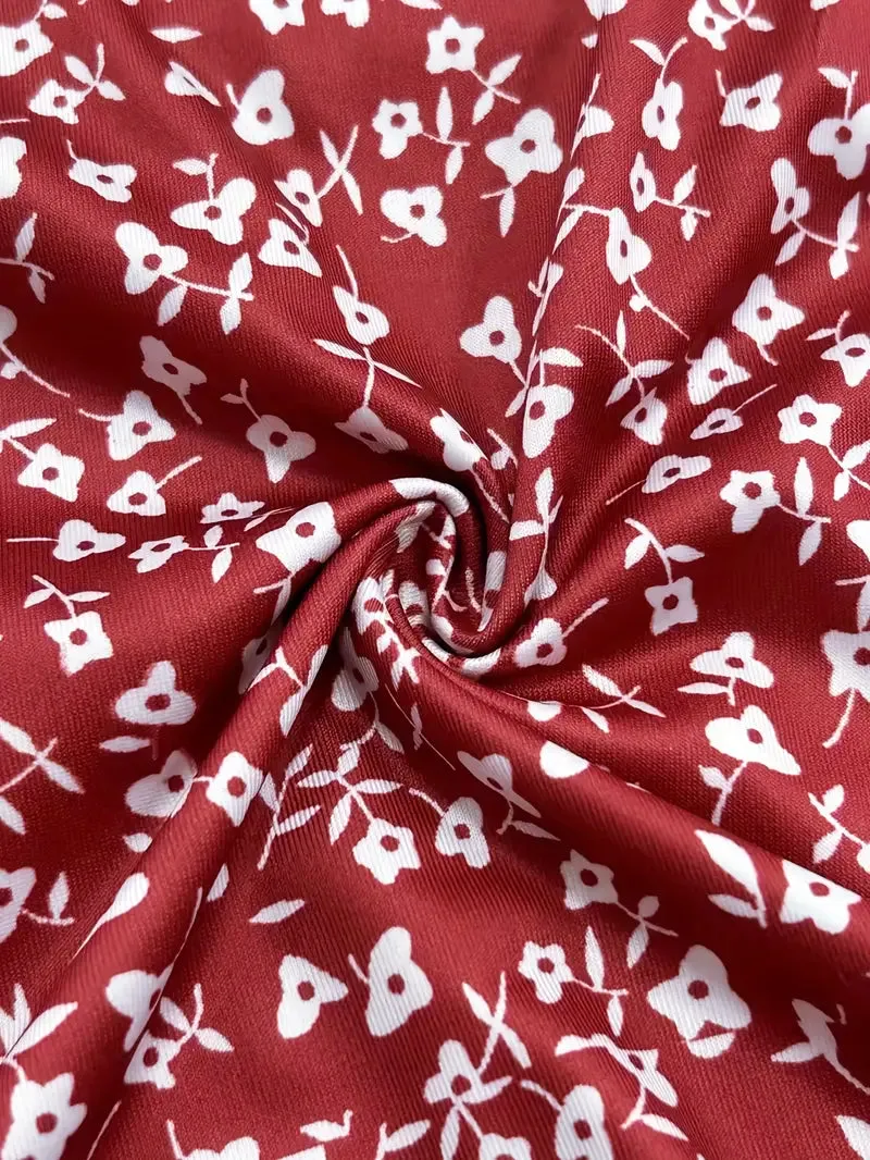 V-Ausschnitt Kleid mit Alloverdruck für Damen