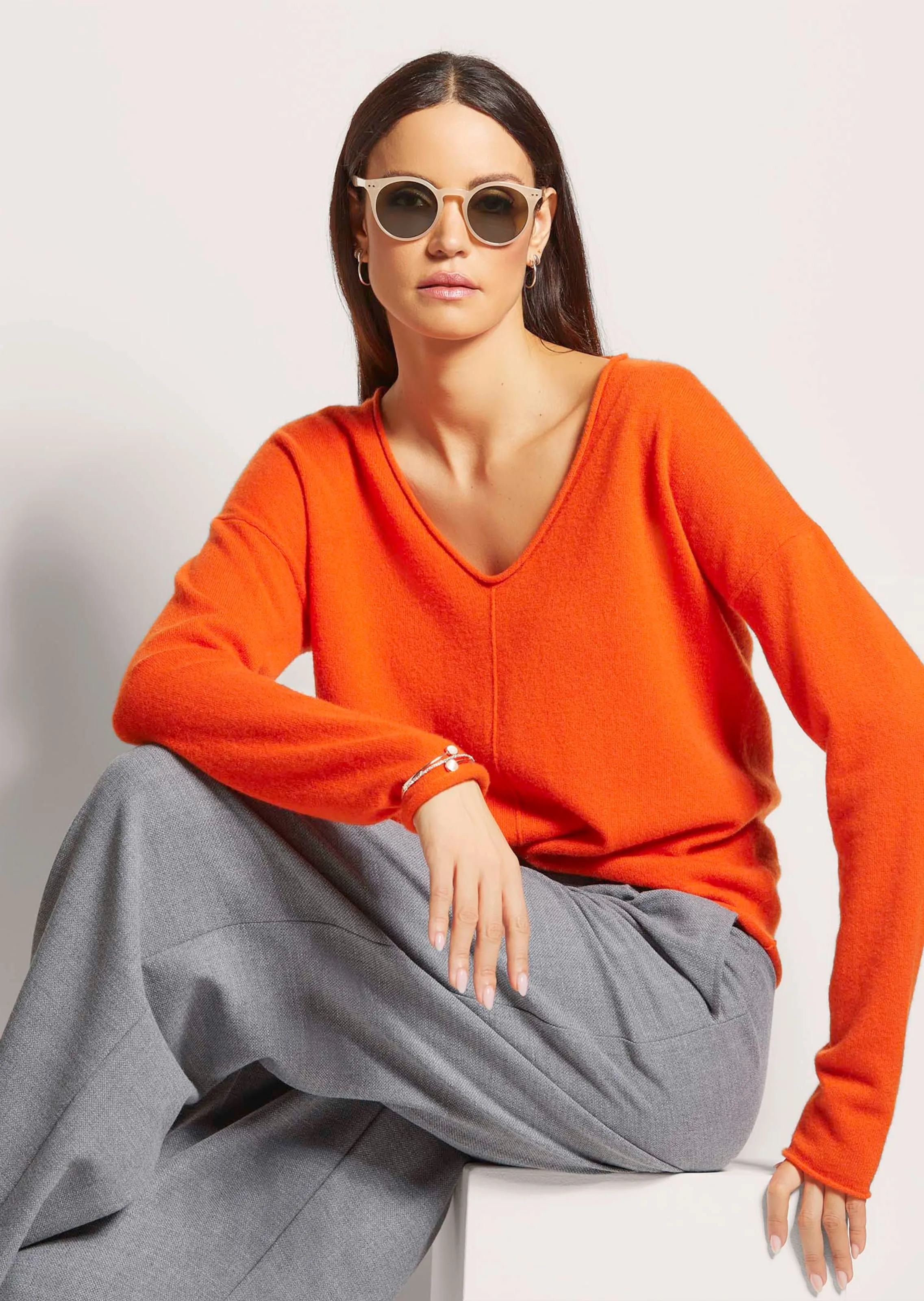 V-Pullover aus Kaschmir