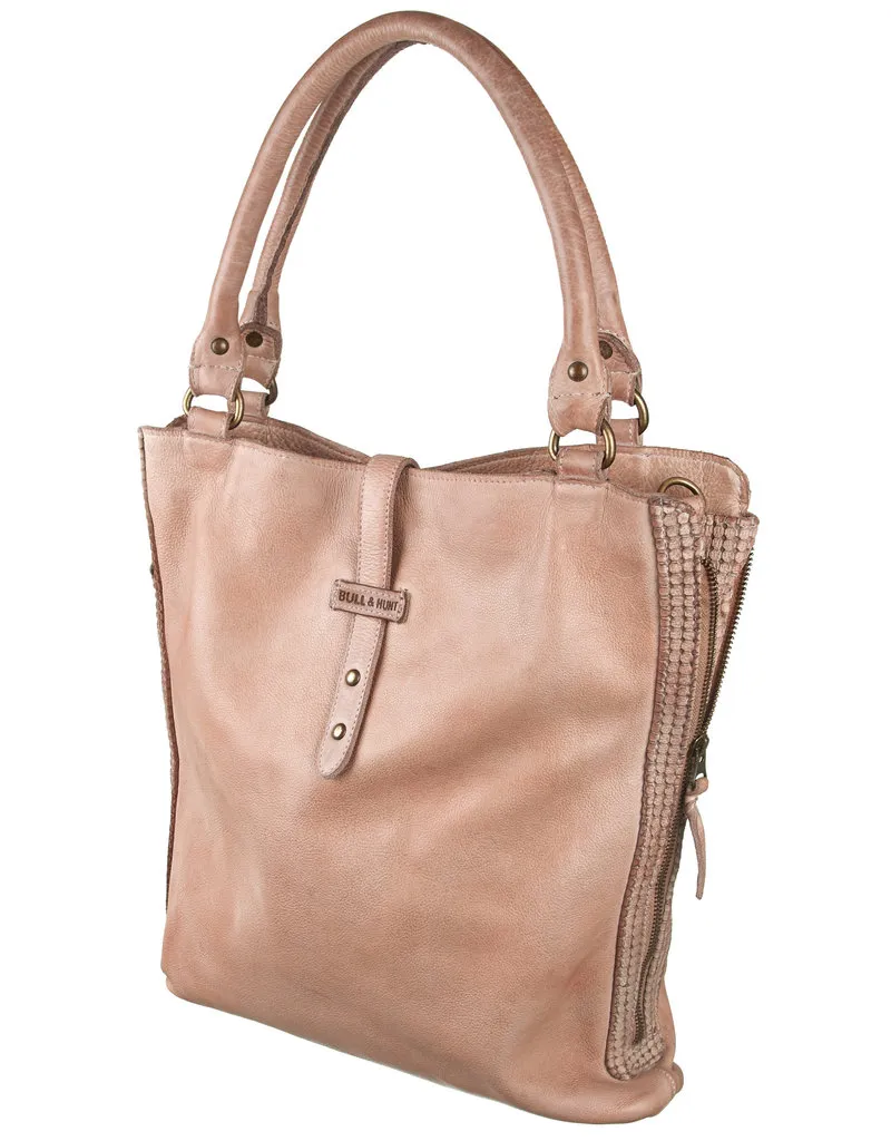 Weiches Leder Shopper Umhängetasche Sand