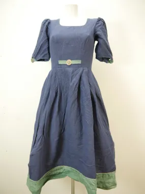 Wenger blau mit Puffärmel wunderschönes Landhaus Kleid Trachtenkleid Gr.36
